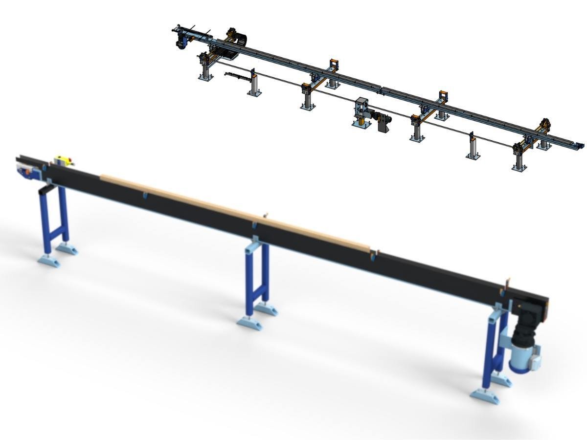 dessin 3d - convoyeur poutre de bois - MCJ dessin 3d - convoyeur poutre de bois - MCJ